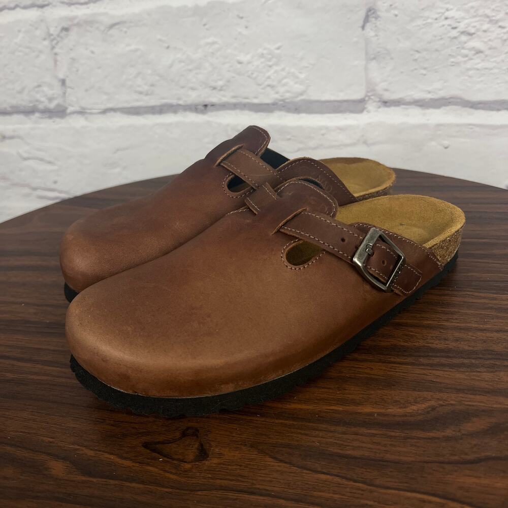 NWT NAOT Women 7 Boho Minimalist Granola Girl Staple Leather Spring Slip On Clog - Picture 3 of 12